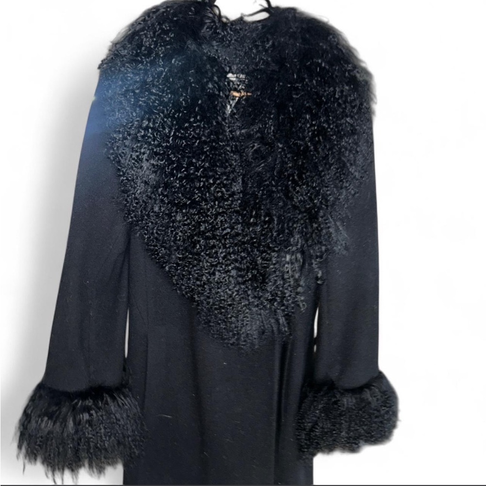 Marvin Richards Black Teddy Jacket with Fur Trim - Picture 9 of 11